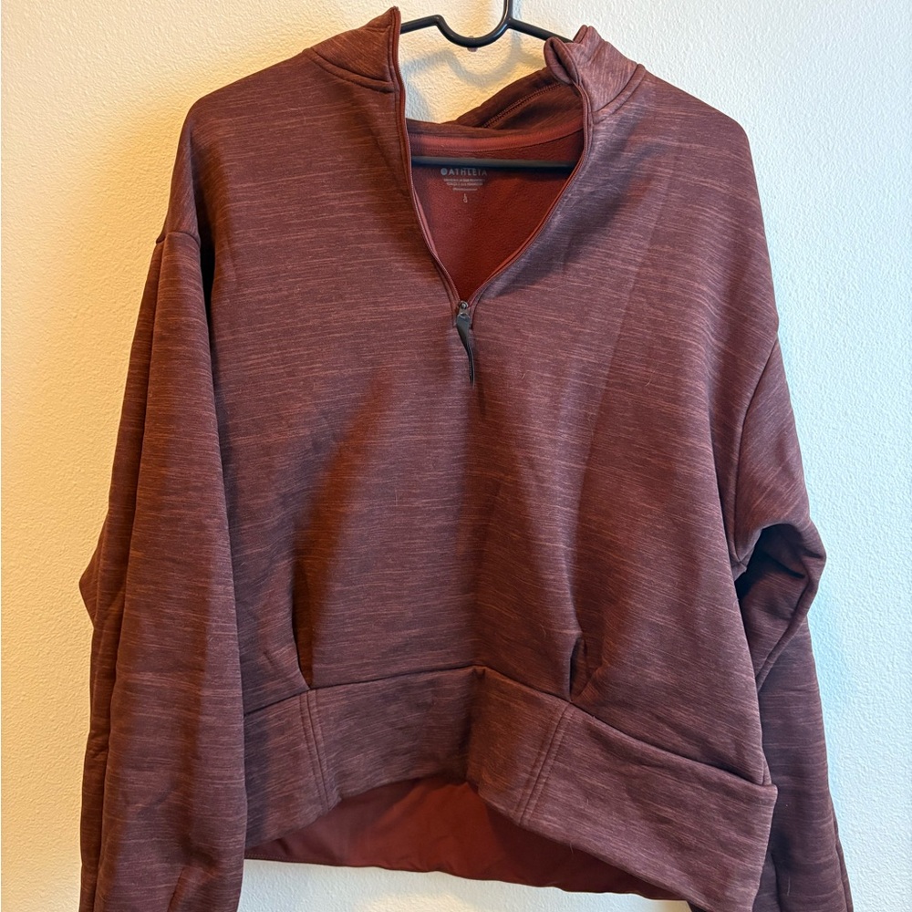 Athleta Burgundy Quarter-Zip Pullover